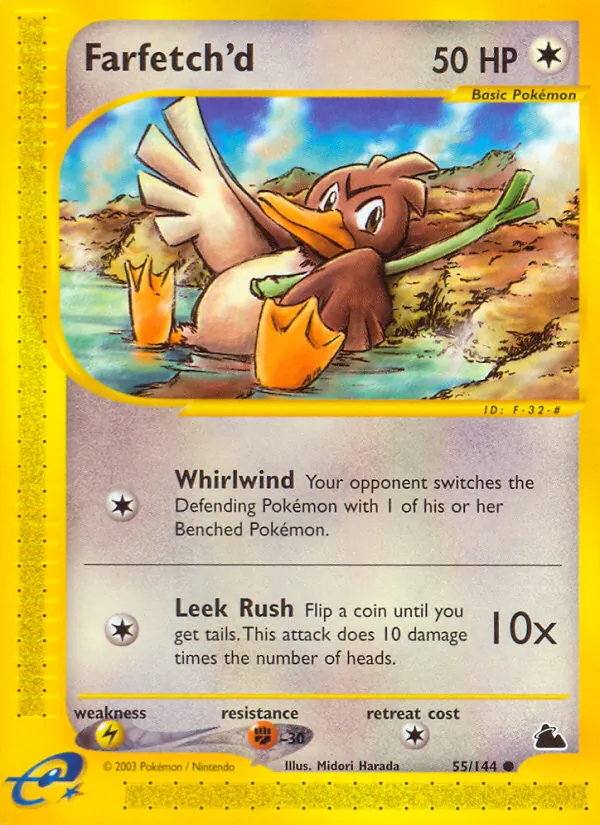 Carta Farfetch'd, número 55/144 da coleção Skyridge
