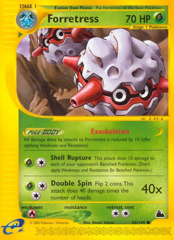 Carta Forretress, número 56/144 da coleção Skyridge