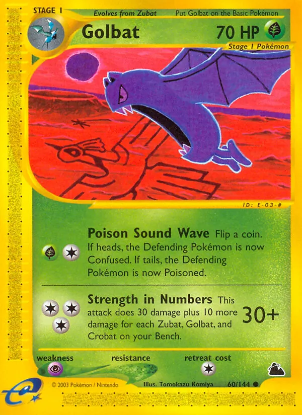 Carta Golbat, número 60/144 da coleção Skyridge