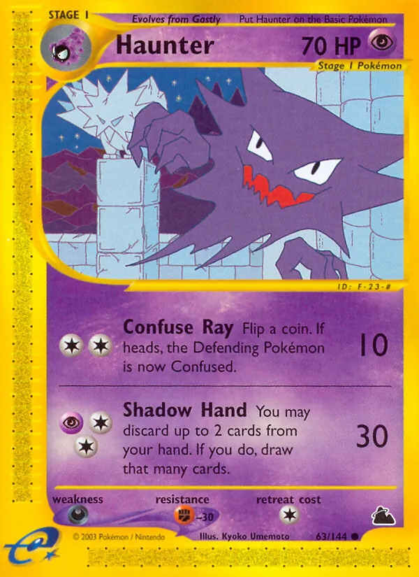 Carta Haunter, número 63/144 da coleção Skyridge