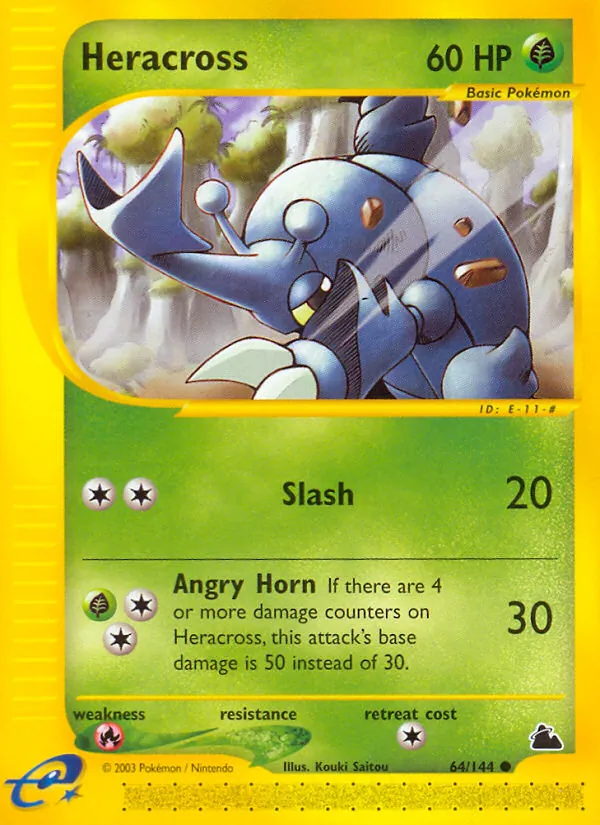 Carta Heracross, número 64/144 da coleção Skyridge