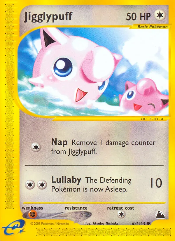 Carta Jigglypuff, número 68/144 da coleção Skyridge
