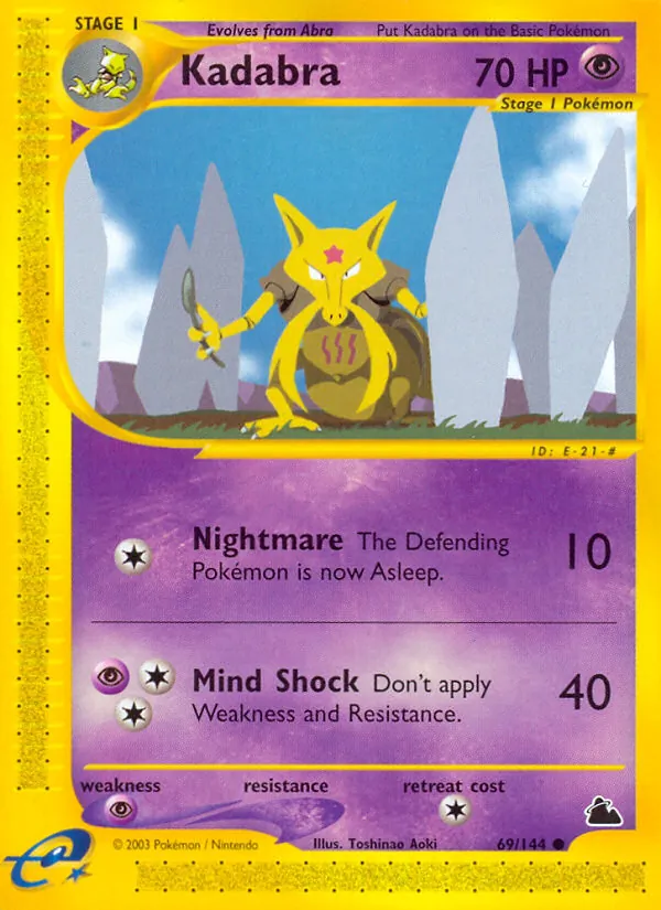Carta Kadabra, número 69/144 da coleção Skyridge