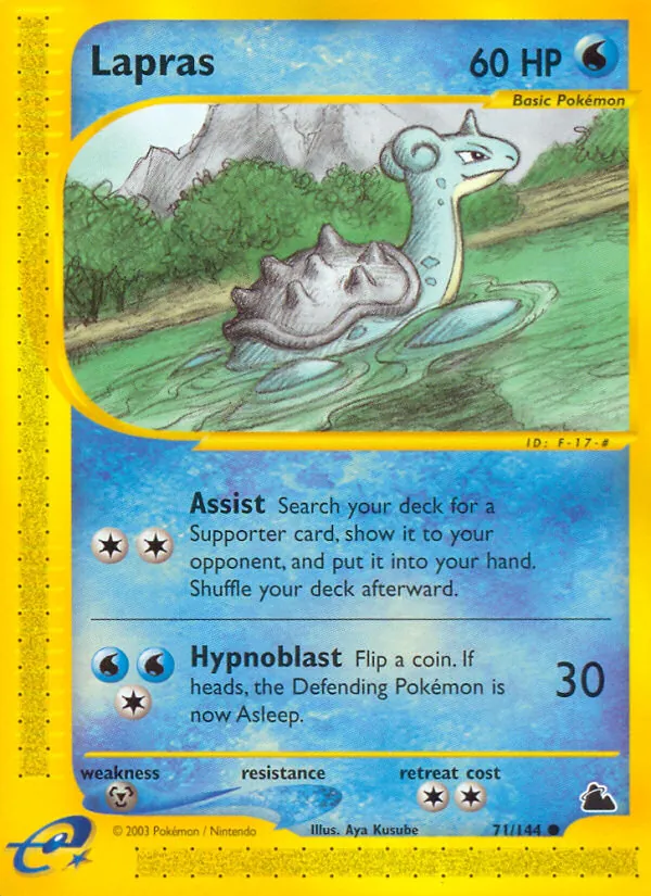 Carta Lapras, número 71/144 da coleção Skyridge