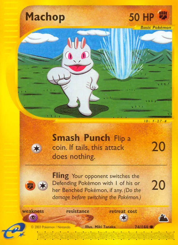 Carta Machop, número 74/144 da coleção Skyridge