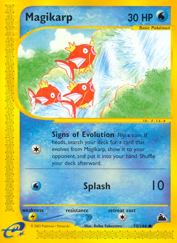 Carta Magikarp, número 75/144 da coleção Skyridge