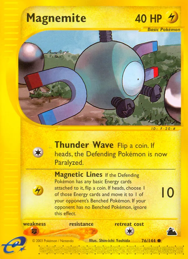 Carta Magnemite, número 76/144 da coleção Skyridge