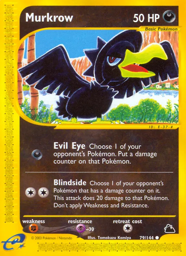 Carta Murkrow, número 79/144 da coleção Skyridge