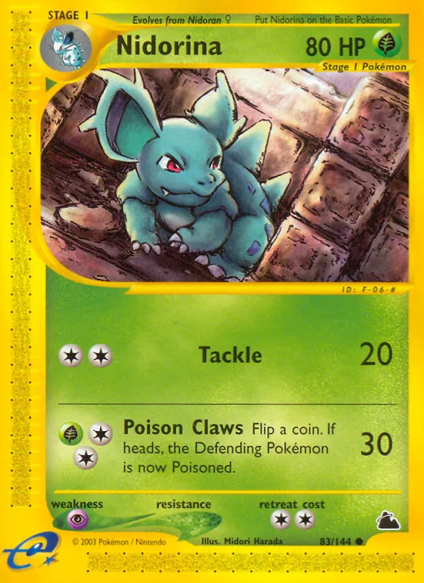 Carta Nidorina, número 83/144 da coleção Skyridge