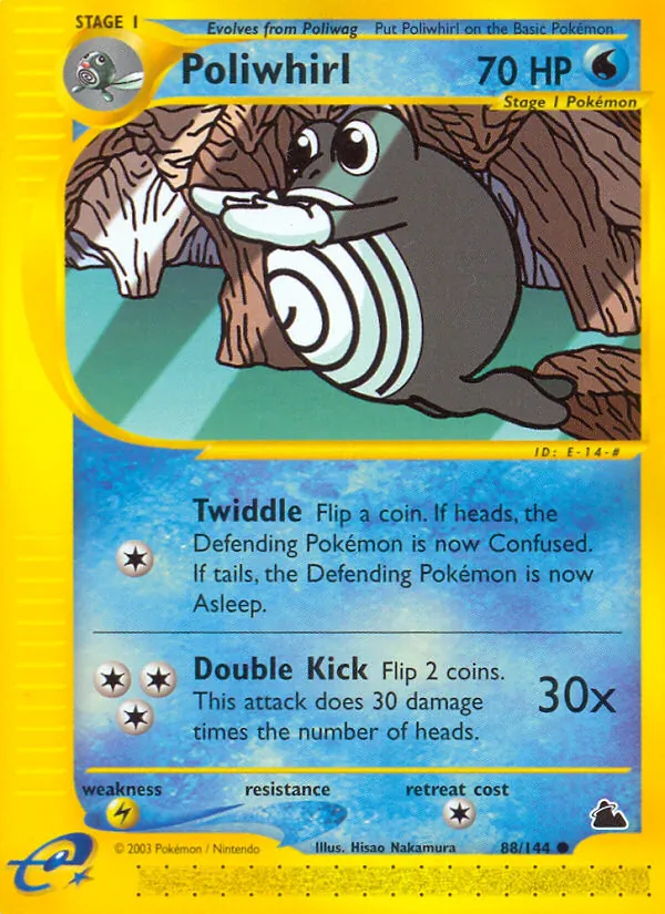 Carta Poliwhirl, número 88/144 da coleção Skyridge