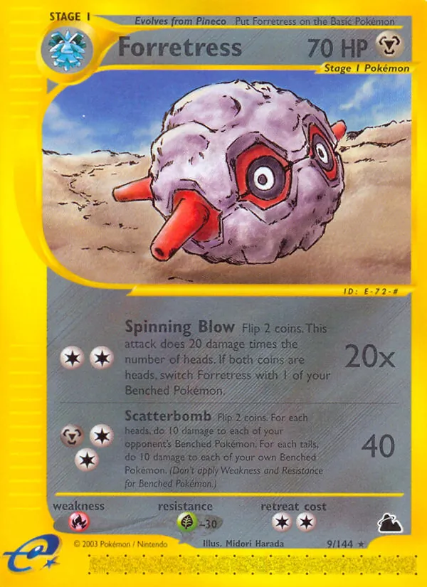Carta Forretress, número 9/144 da coleção Skyridge