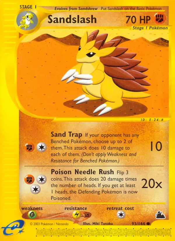 Carta Sandslash, número 93/144 da coleção Skyridge
