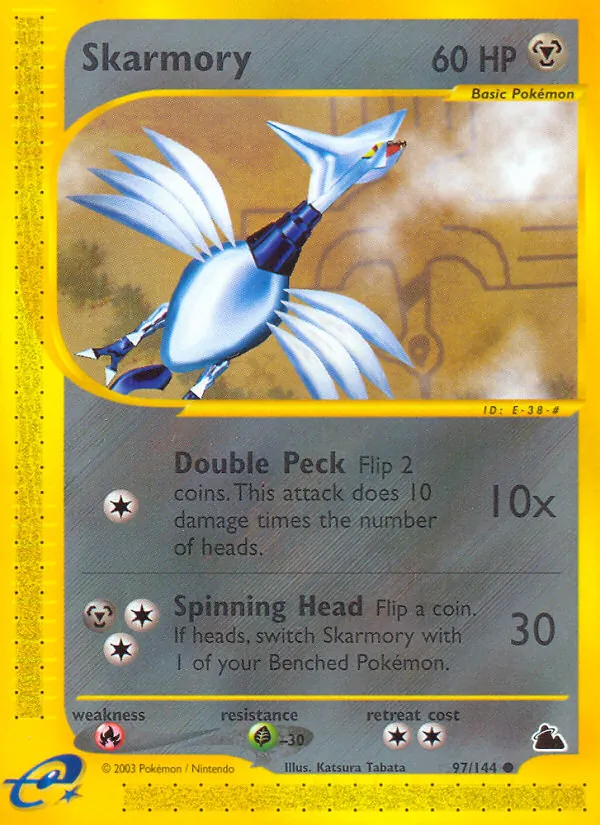 Carta Skarmory, número 97/144 da coleção Skyridge