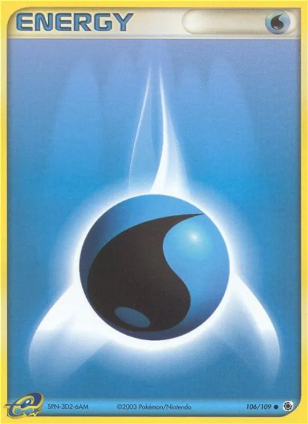 Carta Water Energy, número 106/109 da coleção EX Rubi e Safira