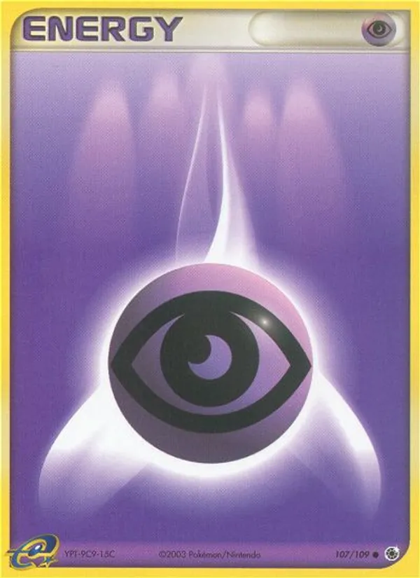 Carta Psychic Energy, número 107/109 da coleção EX Rubi e Safira