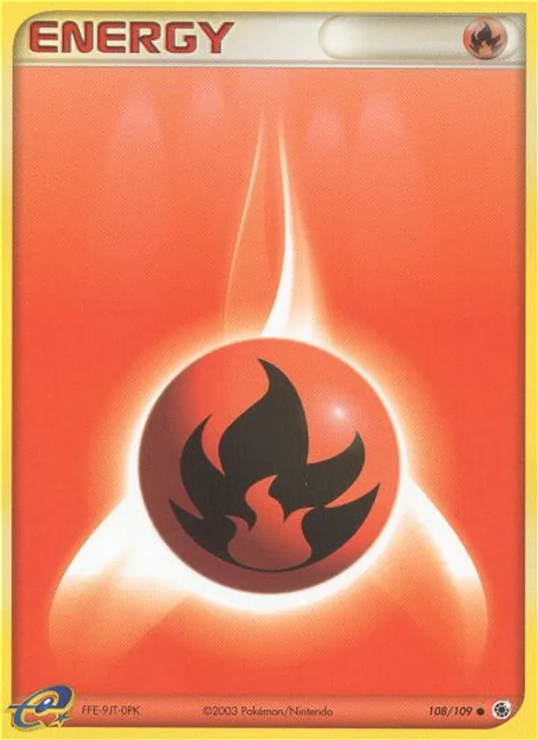 Carta Fire Energy, número 108/109 da coleção EX Rubi e Safira