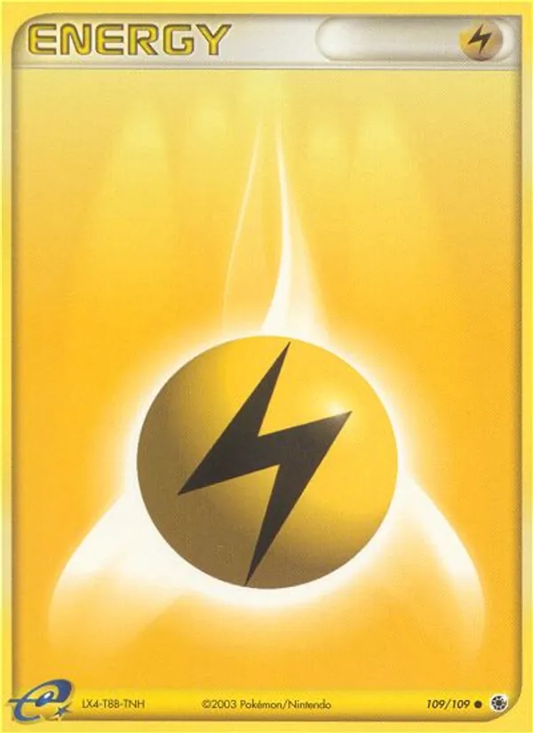 Carta Lightning Energy, número 109/109 da coleção EX Rubi e Safira