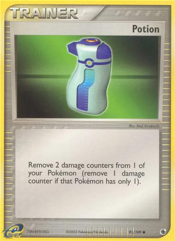 Carta Potion, número 91/109 da coleção EX Rubi e Safira