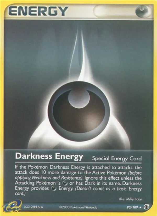 Carta Darkness Energy, número 93/109 da coleção EX Rubi e Safira