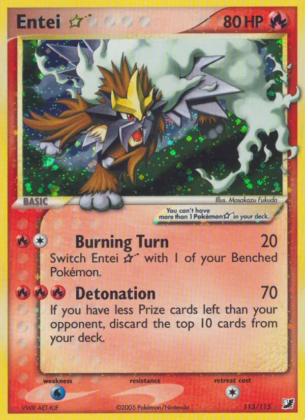 Carta Entei ☆, número 113/115 da coleção EX Forças Ocultas