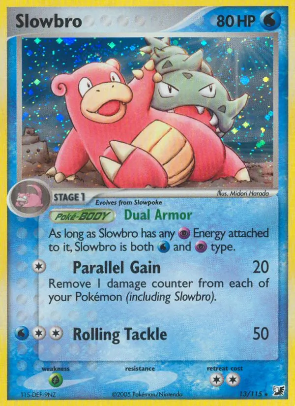 Carta Slowbro, número 13/115 da coleção EX Forças Ocultas
