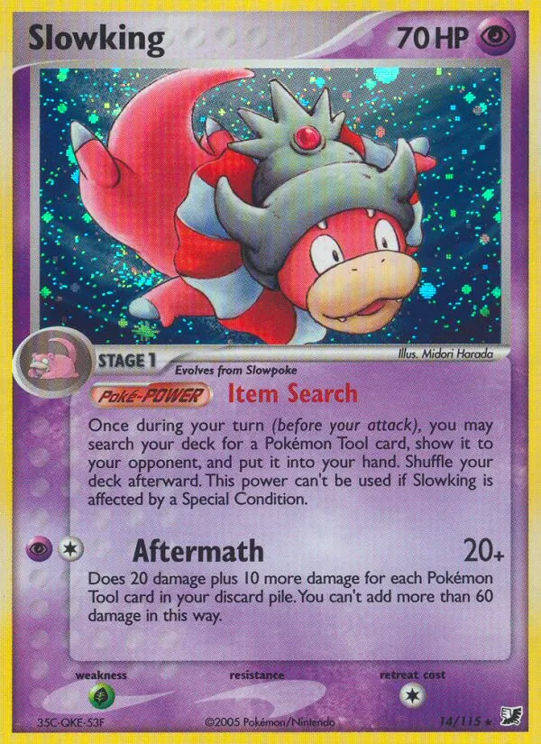 Carta Slowking, número 14/115 da coleção EX Forças Ocultas