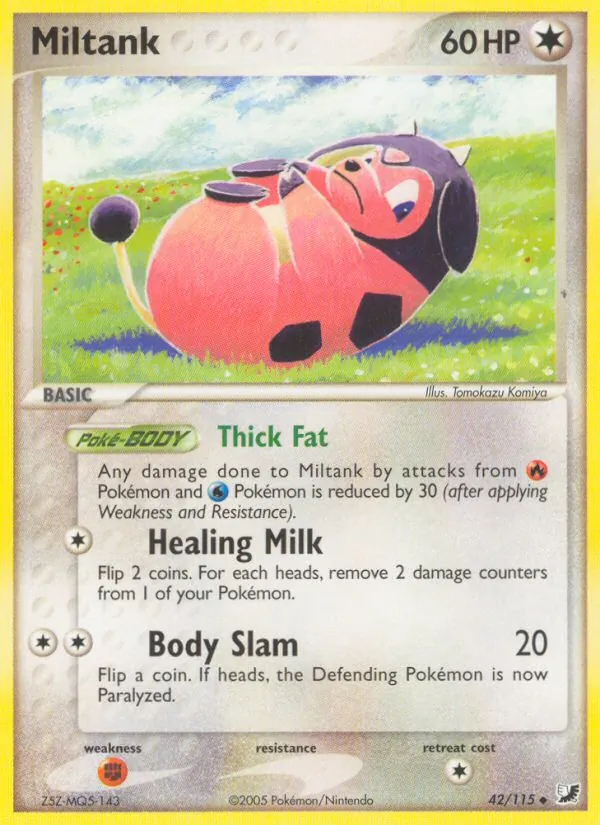 Carta Miltank, número 42/115 da coleção EX Forças Ocultas