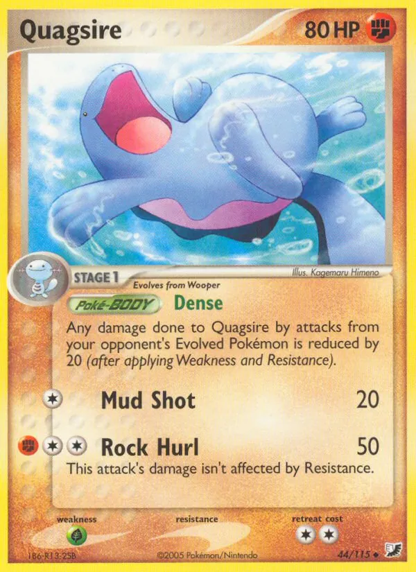 Carta Quagsire, número 44/115 da coleção EX Forças Ocultas