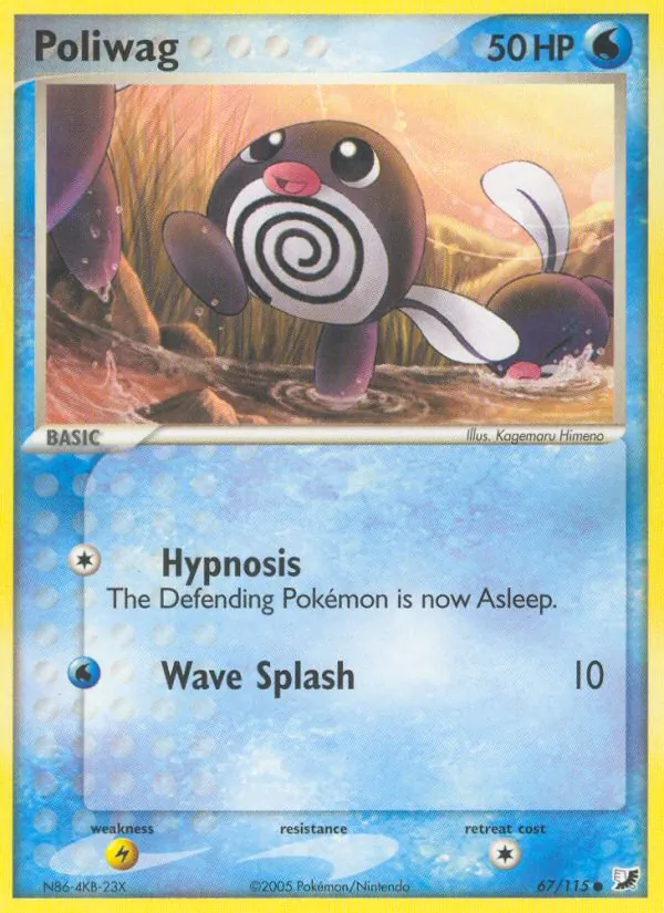 Carta Poliwag, número 67/115 da coleção EX Forças Ocultas