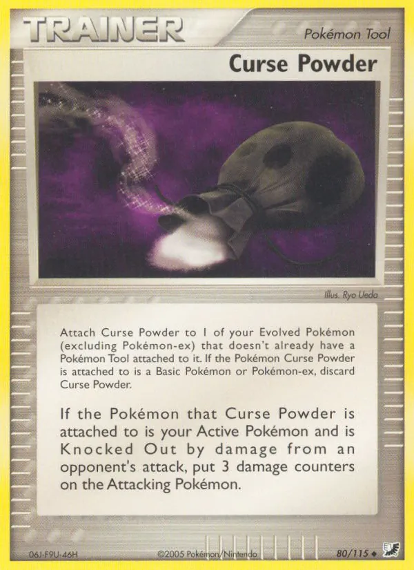 Carta Curse Powder, número 80/115 da coleção EX Forças Ocultas