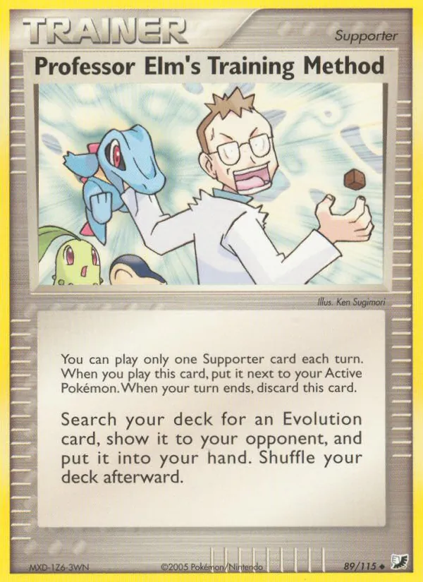Carta Professor Elm's Training Method, número 89/115 da coleção EX Forças Ocultas