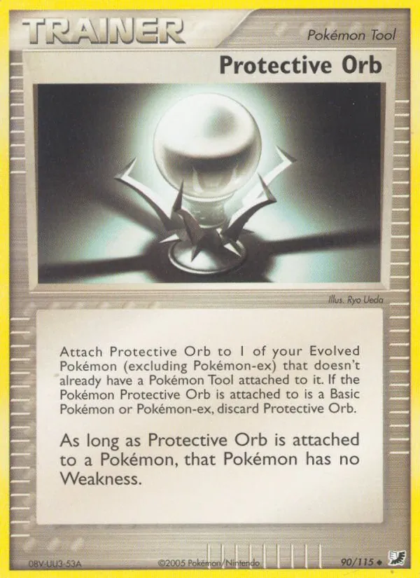 Carta Protective Orb, número 90/115 da coleção EX Forças Ocultas