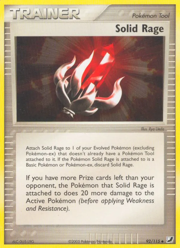 Carta Solid Rage, número 92/115 da coleção EX Forças Ocultas