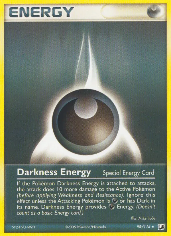 Carta Darkness Energy, número 96/115 da coleção EX Forças Ocultas