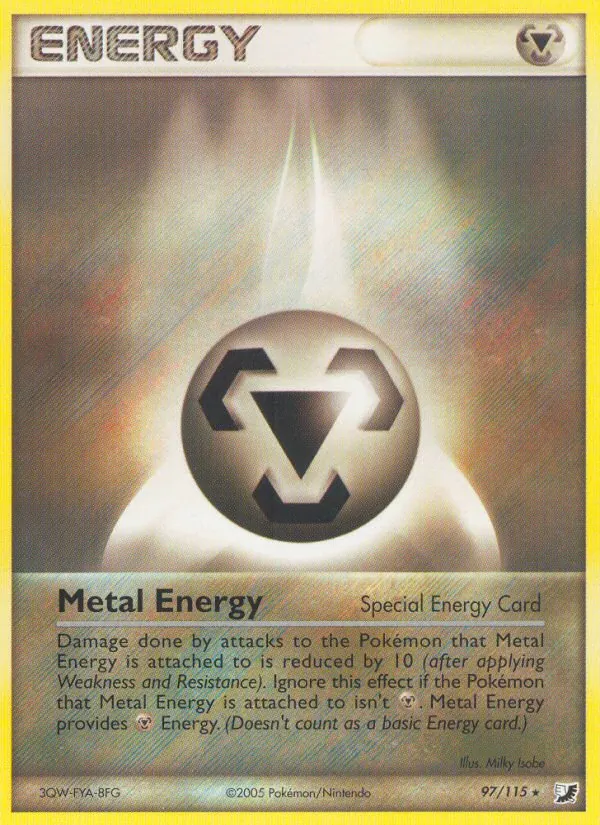 Carta Metal Energy, número 97/115 da coleção EX Forças Ocultas