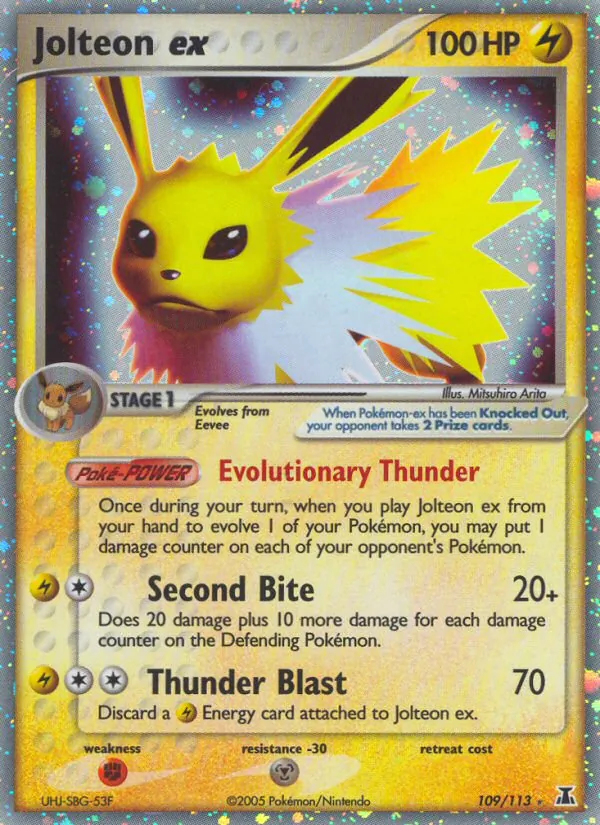 Carta Jolteon ex, número 109/113 da coleção Delta Species