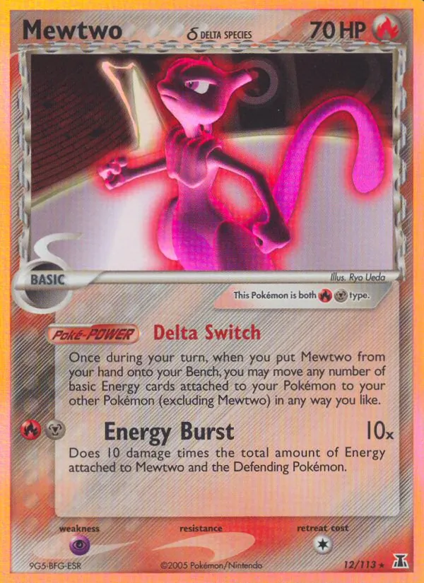 Carta Mewtwo δ, número 12/113 da coleção Delta Species