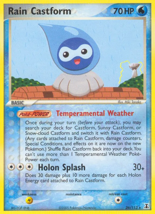 Carta Rain Castform, número 26/113 da coleção Delta Species