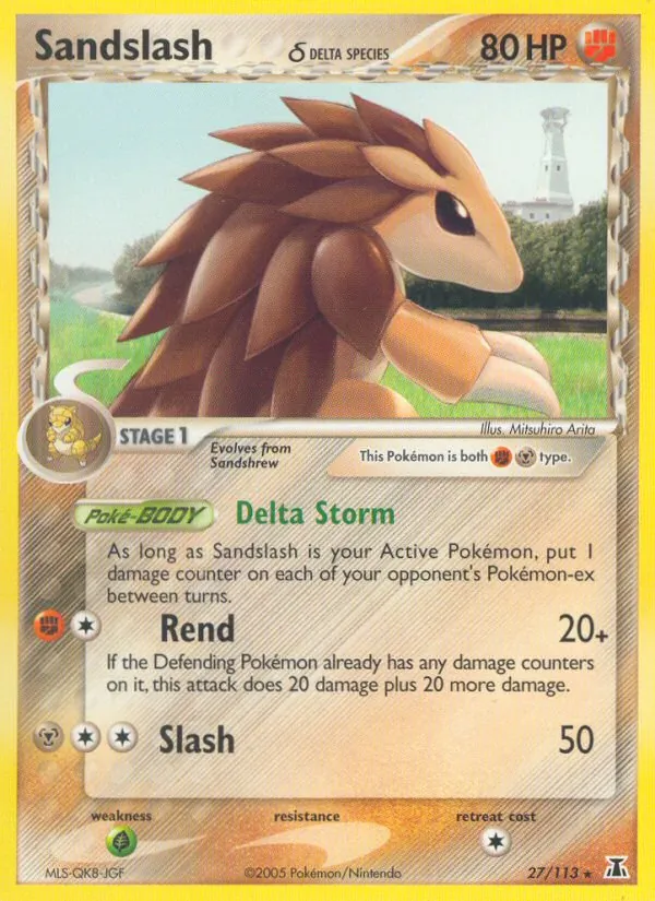 Carta Sandslash δ, número 27/113 da coleção Delta Species