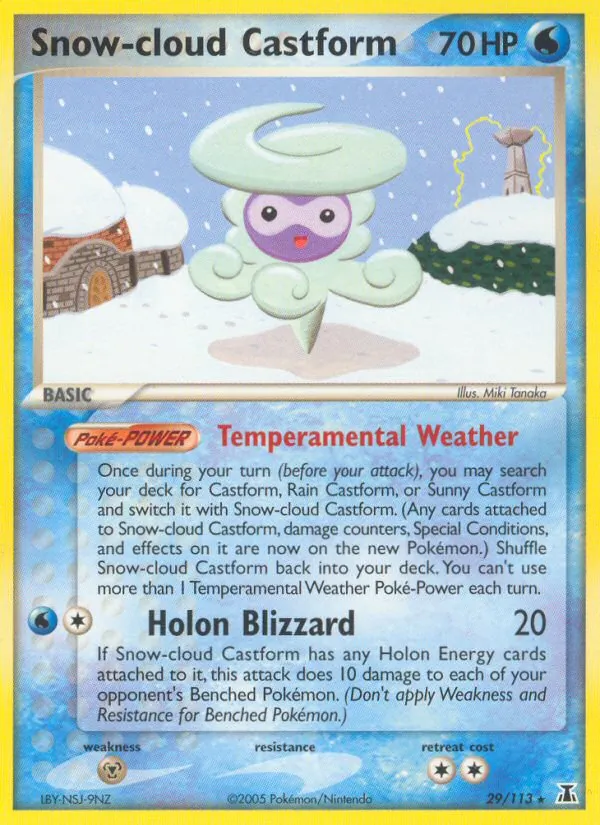 Carta Snow-cloud Castform, número 29/113 da coleção Delta Species