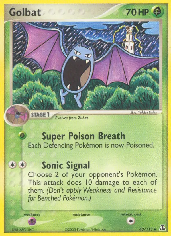 Carta Golbat, número 43/113 da coleção Delta Species