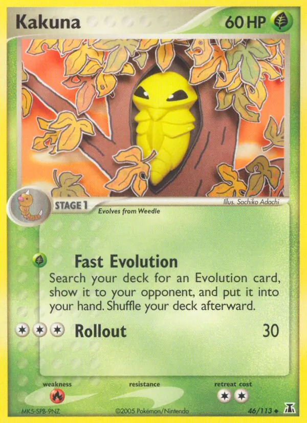 Carta Kakuna, número 46/113 da coleção Delta Species