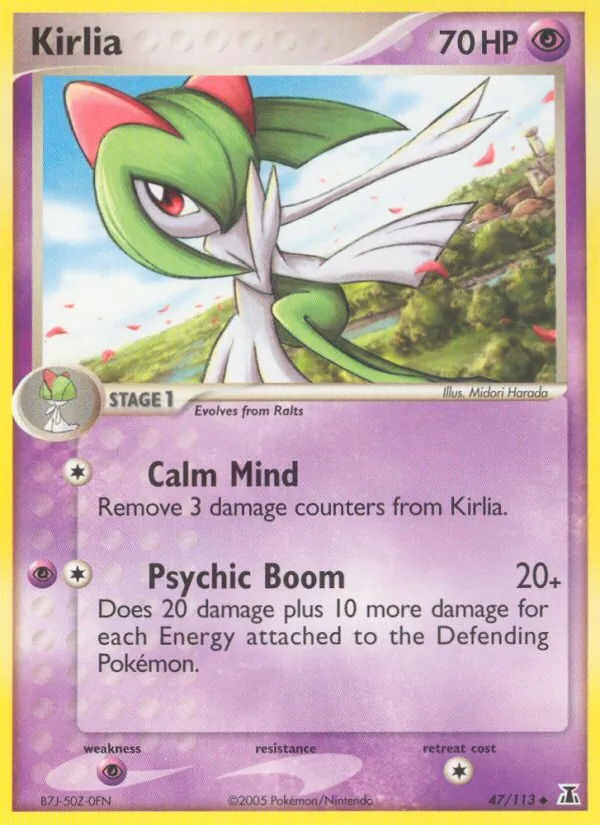 Carta Kirlia, número 47/113 da coleção Delta Species