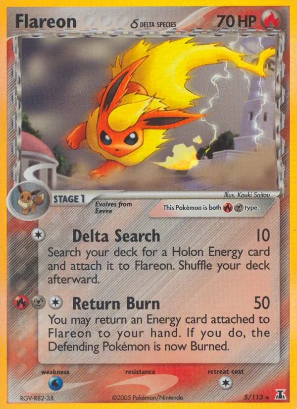 Carta Flareon δ, número 5/113 da coleção Delta Species