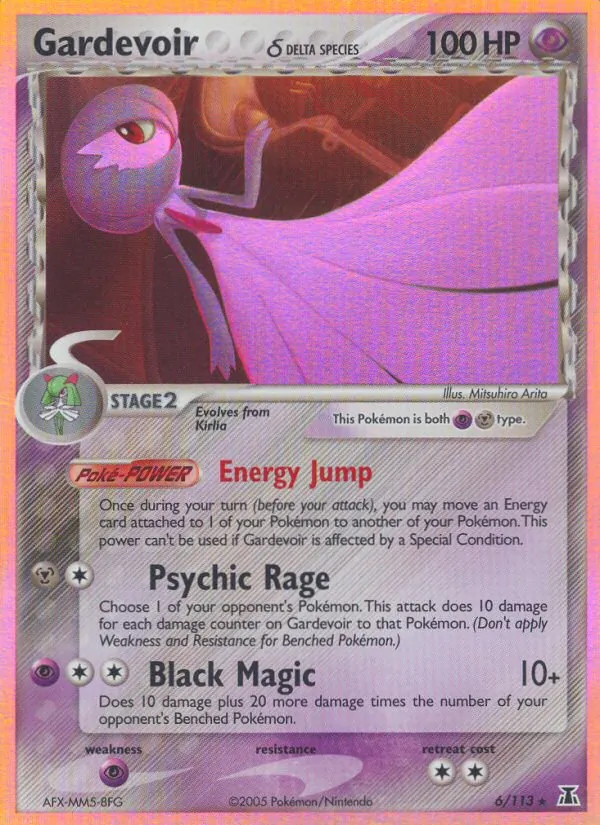 Carta Gardevoir δ, número 6/113 da coleção Delta Species