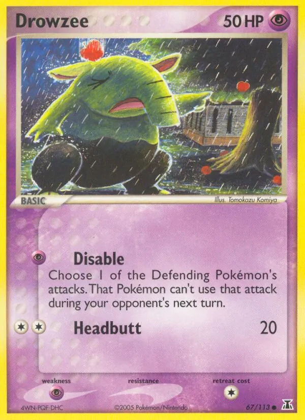 Carta Drowzee, número 67/113 da coleção Delta Species