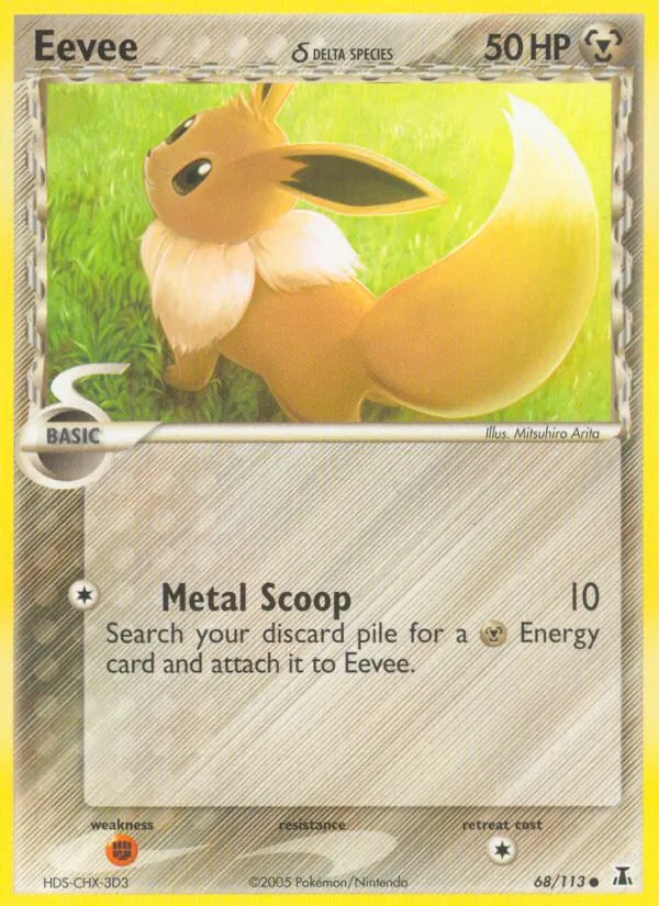 Carta Eevee δ, número 68/113 da coleção Delta Species