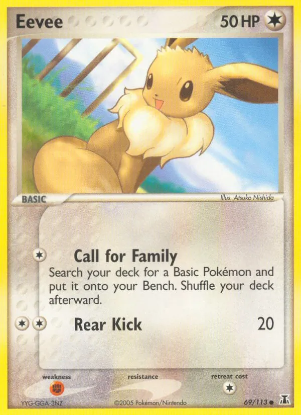 Carta Eevee, número 69/113 da coleção Delta Species