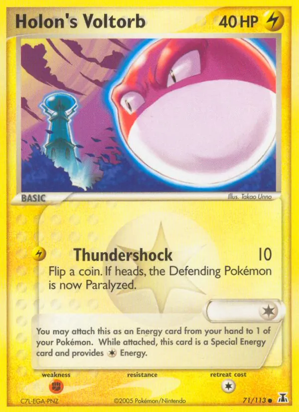 Carta Holon's Voltorb, número 71/113 da coleção Delta Species