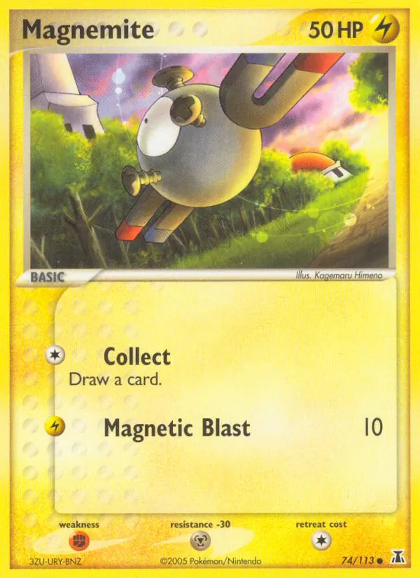 Carta Magnemite, número 74/113 da coleção Delta Species